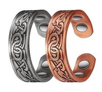 2 PZ Donne 99,9% Rame Puro Anelli Magnetici Set 4 PZ Magnetoterapia per Artrite