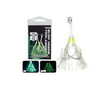 2 Pz Doppio Gancio di Assistenza Pesca Jig Assist Glow Hook Slow e Fast Fall Gear Accessori Piccolo Jigging Slow e Fast Fall