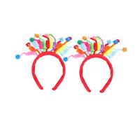 2 Pz fascia da festa lovable i figli prendere el party adorn vibe pompon per fascia con pon pon di pelliccia fascia per da festa fascia per bambini tessuto Colorful COSMEVIVI