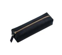 2 pz fatto a mano in vera pelle cerniera portapenne neutro grande astuccio scuola cancelleria, Nero , Taglia unica