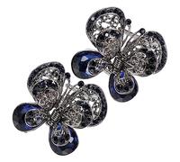 2 Pz Fermaglio Per in Cristallo Di Metallo Mollette Nastro Per Doppio Brilla Fiori Per Strass Fermagli Per a Farfalla Scoppi Lega Di Zinco Blue Didiseaon