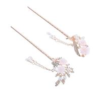 2 Pz forcina con nappa di perle forcine per francesi decorativi Perline barrette hair pin giocare bastoncini per vintage bastoncini di di fiori lega Generico