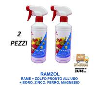 2 PZ FUNGICIDA INTEGRATORE RAMZOL RAME ZOLFO CON MICROELEMENTI PRONTO USO