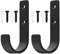 2 Pz Ganci Da Muro Da Parete per Garage Nero, Ganci a J per Garage, Gancio Bici