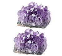 2 Pz Grappolo Di Cristallo Naturale Cuore e Ammassi Di Rocce Cristalline Citrino Pietra Grezza Minerale Viola Minerali Naturali Artigianato Grappolo Di Ametista
