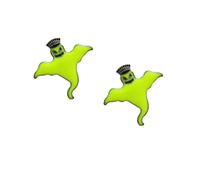 2 Pz Halloween Fantasma Spilla Luminosa Bavero Pin Smalto Verde Demone Regina Corona Glow in The Dark Spille Distintivo Vestito Pins Divertimento Gioielli di Vacanza per Le Donne Uomini Set (X190)