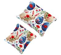 2 pz Happy Easter Bunny Easter Eggs-749 Pocket Cosmetic Bag per borse, borsa per trucco impermeabile sacchetto cosmetico, portatile, senza cerniera, Multicolore 06, A：7.1x5.8in/18x14.8cm，B:4.7x4.5in