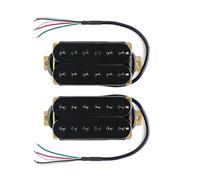 2 PZ Humbucker Double Bobina Pickup Guitar Electric Bridge & Neck Pickup Set Passive Ceramic 4 Fili Chitarra Parti Pickup chitarra elettrica (Color : Black)