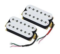 2 PZ Humbucker Double Bobina Pickup Guitar Electric Bridge & Neck Pickup Set Passive Ceramic 4 Fili Chitarra Parti Pickup chitarra elettrica (Color : White)