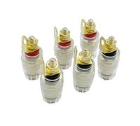 2 Pz/lotto Placcato Oro 4 MILLIMETRI Presa a Banana Altoparlante Audio Binding Post Terminale di Cristallo Trasparente 4 Mm Banana Femmina Connettore Jack(1 Red 1 Black)