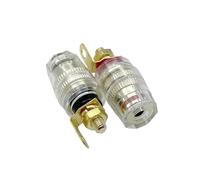 2 pz/lotto placcato oro 4mm presa a banana terminale altoparlante audio connettore Binding Post presa amplificatore trasparente in cristallo(2Pcs Red)