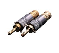 2 pz/lotto Rame 24K Placcato Oro Spina A Banana Connettore Audio Adattatore Maschio Altoparlante Banana Binding Post Terminale rosso e bianco