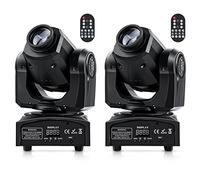 2 pz Lyre LED Moving Head Beam RGBW dmx512-9/11 Giochi di Luce per Serata con Telecomando 8 Modelli+8 Colori Luce DJ via Auto/Sound Lampada di scena per Festa in discoteca Bar Nozze Natale Halloween