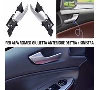 2 Pz. MANIGLIA INTERNA PORTA ANTERIORE DX + SX per ALFA ROMEO GIULIETTA satinata