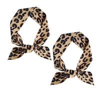 2 Pz Marrone Leopardo Cravatta Chic Skinny Sciarpa Hairband Elegante Borsa Sciarpa Leopard Accessorio Donna Moda Sciarpe