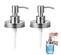 2 pz Mason Jar Dispenser di Sapone Liquido Coperchi Pompa Bottiglie in Acciaio Inossidabile Coperchio Pompe di Ricambio per Dimensioni della Bocca Regolari