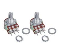 2 pz metallo argentato B50K 50K Ohm Potenziometro doppio trim 6 pin 3,8 x 2,8 x 1,7 cm