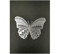 2 pz Metallo Farfalla Badge Cromato Decal Logo Segni Cellulare Computer Portatile Ipad Cover Skin Adesivi Auto Autoadesivo (Argento)
