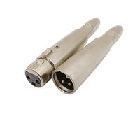 2 pz Metallo XLR 3 Pin Spina Maschio/Presa Femmina A 6.5mm Adattatore Jack Femmina Audio Microfono Connettore del Cavo Dell'altoparlante