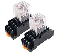 2 PZ Mini AC220V Relè Interruttore Elettromagnetico Relè 8Pin Relè DPDT 2NO + 2NC con Base Presa Indicatore LED