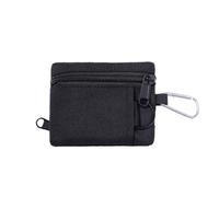 2 PZ Mini Portafoglio Uomo EDC Molle Pouch Portatile Key Card Caso Della Borsa Della Moneta Della Borsa Da Caccia Della Chiusura Lampo, Nero , Taglia unica