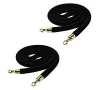 2 Pz Nero Corda per Stanchion in Velluto,Controllo Barriera Corda Della Folla Stanchion Corda,con Ganci Dorati,per Eventi Sul Tappeto Rosso, Cinema, Apertura, Banchetti di(Size:4.9ft/150cm,Color:Nero)