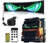2 PZ Occhi Del Diavolo LED per Auto, Display Flessibile a LED per Auto Flessibile Programmabile, Adatto Per Auto Camion Festa Compleanno(10.2x34.8CM)