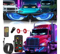 2 Pz Occhi LED per Camion, Luci Devil Eyes per Auto, Schermo LED Flessibile e Programmabile, Pannello Pubblicitario per Auto, Camion, Negozio, Design DIY Dinamico