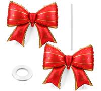 2 Pz Palloncini con Fiocco Grandi, Decorazioni per Feste a Tema Fiocco Eleganti Palloncini Coquette per Compleanni Matrimoni e Feste di Fidanzamento Coquette (Rosso con Pois a Stella)