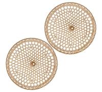 2 Pz Paralume Lampada a Sospensione Di Vimini Cappello in Tessuto Naturale Secchio Di Paglia Intrecciata Cappello Vietnamita Paralumi Da Parete Da Donna Alla Moda Bambù Plafoniera