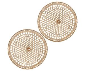 2 Pz Paralume Lampada a Sospensione Di Vimini Cappello in Tessuto Naturale Secchio Di Paglia Intrecciata Cappello Vietnamita Paralumi Da Parete Da Donna Alla Moda Bambù Plafoniera