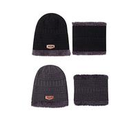 2 pz peluche lana due ciclismo termico cap cap cappello invernale sciarpa antivento baseball berretti prick hat, D, Taglia unica