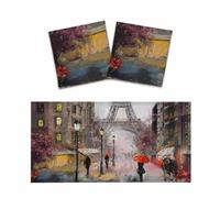 2 pz pittura a olio Parigi fluorescenti coperture per plafoniere | Goccia magnetica da soffitto per aule e l'ufficio, 1,2 x 0,6 m