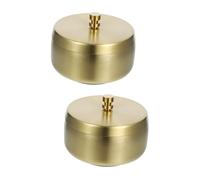 2 Pz portacenere garbo gadget ufficio puff ashtray gadget per ufficio posacenere accessori da tavolo ornamento contenitore per la cenere Acciaio inossidabile Golden Alipis