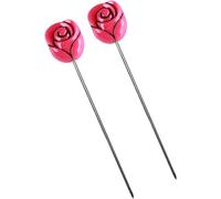 2 pz profondo rosso torta testa ago sonda in acciaio inox riutilizzabile tester per torte rivelatore di cottura, panetteria per la casa per torte fai da te spiedo pane spiedo muffin torta test cucina