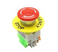 2/PZ Pulsante di arresto di emergenza con cappuccio a fungo rosso 1NO 1NC DPST Interruttore a pulsante AC 660V 10A Interruttore for ascensore Ascensore Blocco automatico(30pcs)