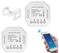 2 Pz Pulsante Relè Intelligente Wi-Fi Wireless Smart Switch Modulo Alexa, Google