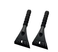 2 pz. Raschiaghiaccio per Auto Parabrezza, Raschietto per Ghiaccio in ABS, Impugnatura Morbida Ergonomica Antiscivolo, Lunghezza 26 cm, Larghezza 11 cm, Auto Protezione in Inverno (Nero + Nero)