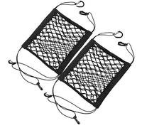 2 pz Rete per Casco Moto con 4 Ganci, 30 x 30 cm Rete Ragno Rete Elastica Moto,ReteBicicletta,Doppio Strato ete elastica per bagagli,per Fissare i Bagagli Casco Nero Bagagli Deposito per Cas