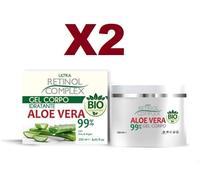 2 PZ RETINOL COMPLEX GEL CORPO IDRATANTE BIOLOGICO ALOE VERA 99% 250ML BIO