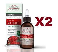 2 PZ RETINOL COMPLEX OLIO DI RICINO NUTRIENTE RINFORZANTE 100% NATURALE 100ML