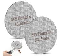 2 Pz Schermo per Caffè Espresso 53.5mm, Schermo per Espresso Riutilizzabile in Acciaio Inox 1.7 mm di Spessore, Puck Screen Filtri per Caffè Espressos Barista Portafilter Filtro Cestino(53.5mm)