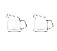 2 pz/set 100ML Brocca di Latte Tazza Caffè Con Manico Trasparente Vitello Pentola Fatta A Mano Fermentazione per Latte con Coperchio