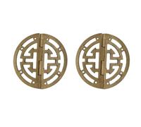 2 pz/set 45 millimetri Vintage Rotondo Ottone Cerniere Hollow Scatola di Gioielli in Legno Cerniera Scatola di Legno Fibbia Posteriore Mobili Hardware