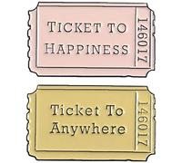 2 pz/set badge cartone animato carte di film pin per le donne lettera biglietto verso qualsiasi luogo-smalto spille borse gioielli regaliElaborazione ingegnosa