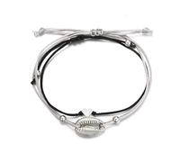 2 Pz/Set Braccialetti Conchiglia per Le Donne Delicato Braccialetto A Catena Corda Nera Braccialetto di Fascino del Cuore Tessuto A Mano della Boemia dei Monili della Spiaggia Lovely And Attractive
