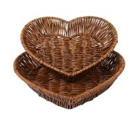 2 pz/set Cestino Intrecciato Imitazione Rattan Intrecciato Cestini for Pane Frutta Verdura Ristorante Che Serve Display Da Tavolo Ratt(A SET)