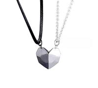 2 Pz/set Collane Amanti Cuore Coppia Pendente Distanza Sfaccettato Fascino Collana Per Le Donne Uomini Gioielli RegaliUtile e Moda