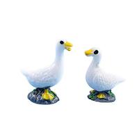 2 pz/set Coppia Anatra Miniatura Paesaggio Decor Giardino Bonsai Casa delle bambole Ornamento Robusto e Conveniente Moda