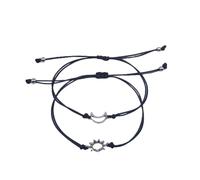 2 Pz/Set Cuore Sole Luna Braccialetti con ciondoli per Le Donne degli Uomini Fatti A Mano Corda Intrecciata Braccialetti Regolabili Coppia Amicizia Regalo dei Monili Convenient Handled